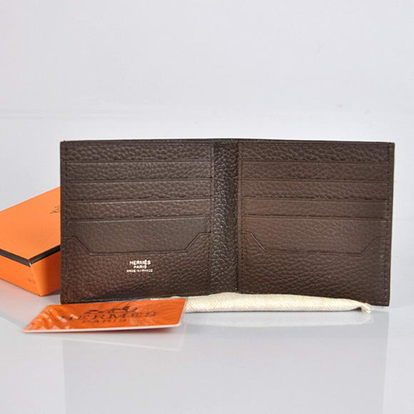 Cheap Fake Hermes MC Socrate Bi-Fold Wallet H006 Brown